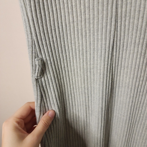 Grey knitted bodycon dress, cotton, viscose blend, New Loook, size small, midi - Picture 6 of 8